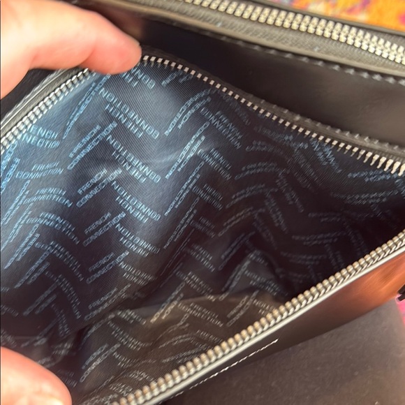 French Connection Black Crossbody Bag with Textured Leather - Picture 5 of 7